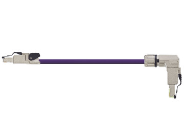 Harnessed CAT6A Cables, PUR, Connector A: Telegärtner RJ45 metal, Connector B: Telegärtner RJ45 metal angled