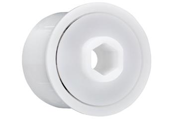 xiros® radial deep groove ball bearing, xirodur B180, stainless steel balls, cage made of PA, hexagon socket contour, end cap, mm