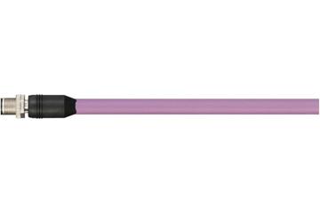 Industrial Ethernet/CAT5 cables, PVC, connector A: M12 d-coded pin straight, connector B: open cable end, 12.5xd