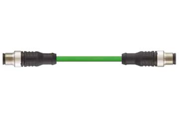 Harnessed Profinet cables, TPE, connector A: M12 straight, 4-pin, d-coded, connector B: M12 straight, 4-pin, d-coded, 5m