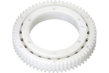 xiros® slewing ring ball bearing, toothed, xirodur B180, stainless steel balls, mm