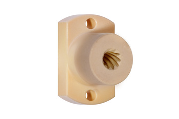 dryspin® flange lead screw nut with spanner flat, high helix thread, J350FRM