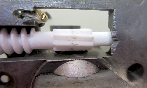 3D printed worm gear as a spare part in use in a vintage car