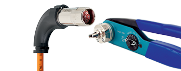 Crimping tools, pneumatic crimp tools, battery crimp tools, positioning inserts