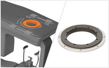 PRT slewing ring bearing for the bearing arrangement of the scanner