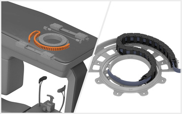 Reverse Bend Radius rotating energy supply system for rotation