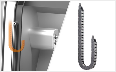 E2.1 energy chain for the cable guidance of the milling machine