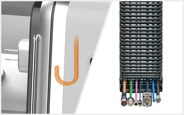 reacychain for cable guidance of the dental milling unit