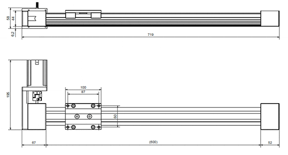 Linear axis with motor