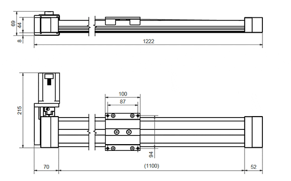 Linear axis with motor