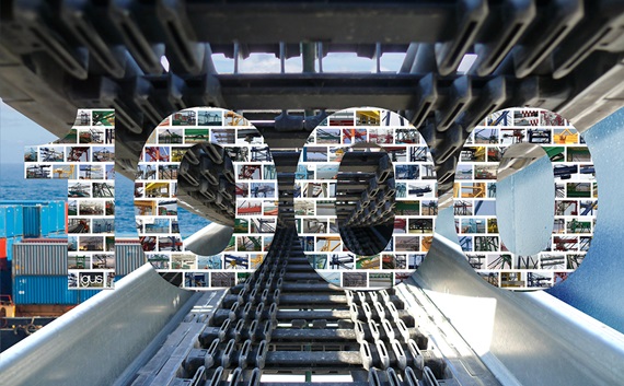 e-chains in the 1,000th STS crane