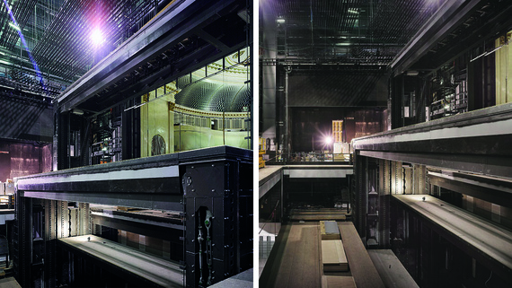 Stage technology with energy chains