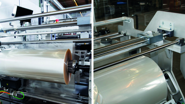 drylin SHT for manual positioning of the film roll