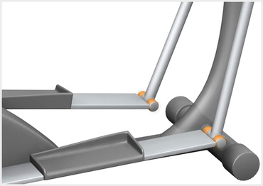 Plain bearings in cross trainer