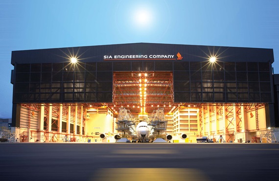 Airbus in the aircraft hangar