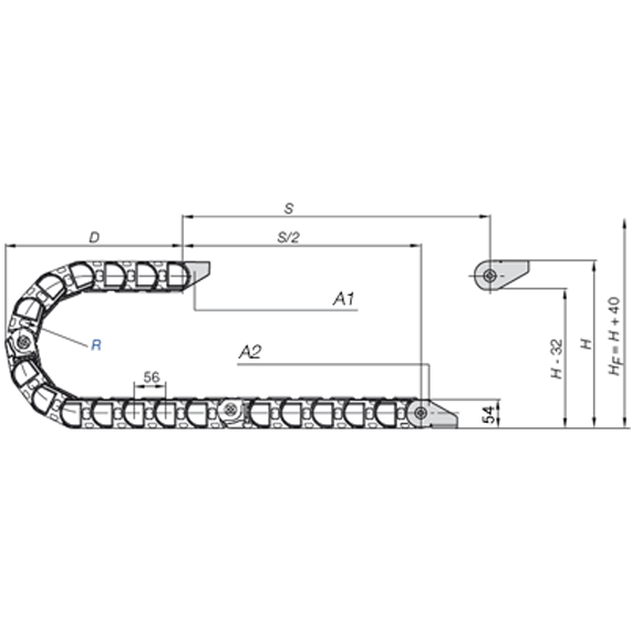 technical drawing igus e-chain p4_32