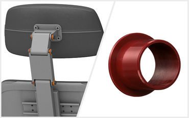 Headrest and iglidur R plain bearings