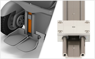 Footrest with drylin W