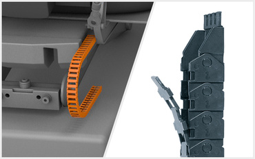 Zipper e-chain in the lifting scissors