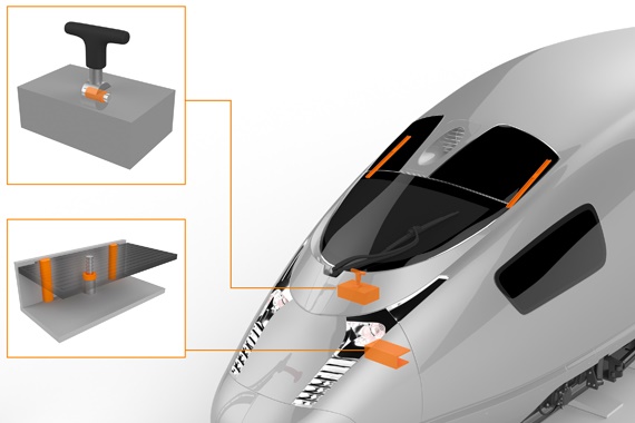 Driver's cab with different maintenance-free igus components