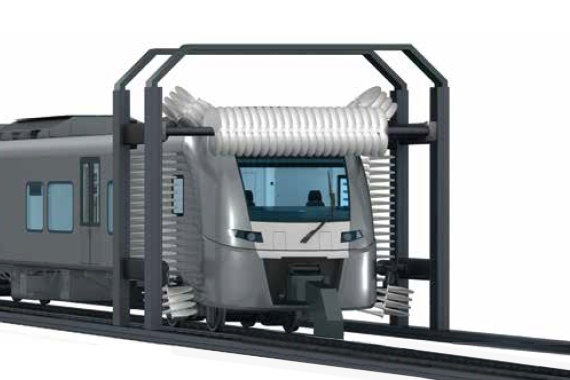 Train in washing system
