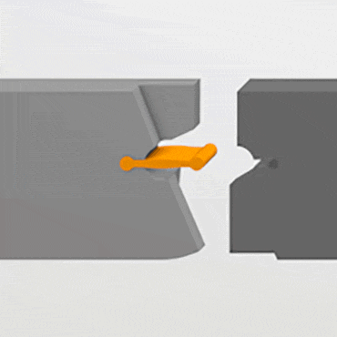 Double, rectangular end stop dog