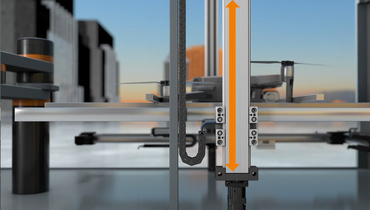 dryspin lead screws for raising and lowering the landing platform