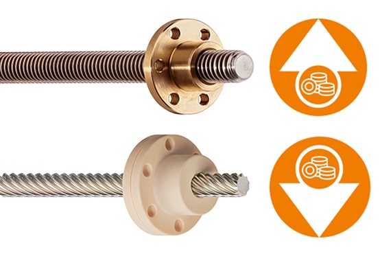 Corrosion-free drylin® lead screw drives