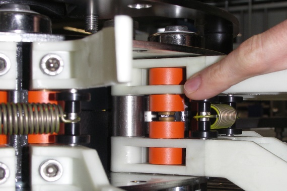 Beverage bottling two-component rollers