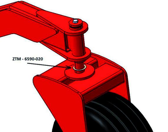 Planting machine wheel bearing assembly with thrust washer