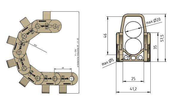 Drawings of E2 extender crossbars
