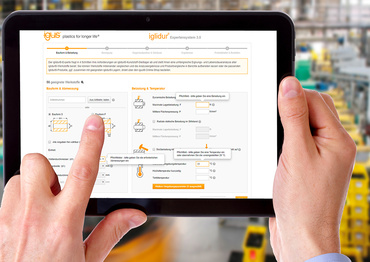 igus online tools on the tablet