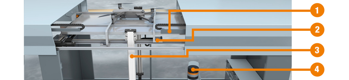 Drone box with igus products